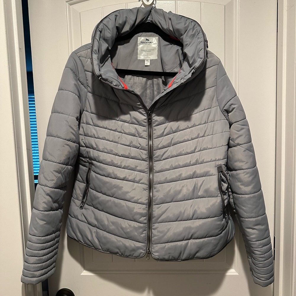 Horseware Women's Gray Puffer Jacket w/Hood- XL